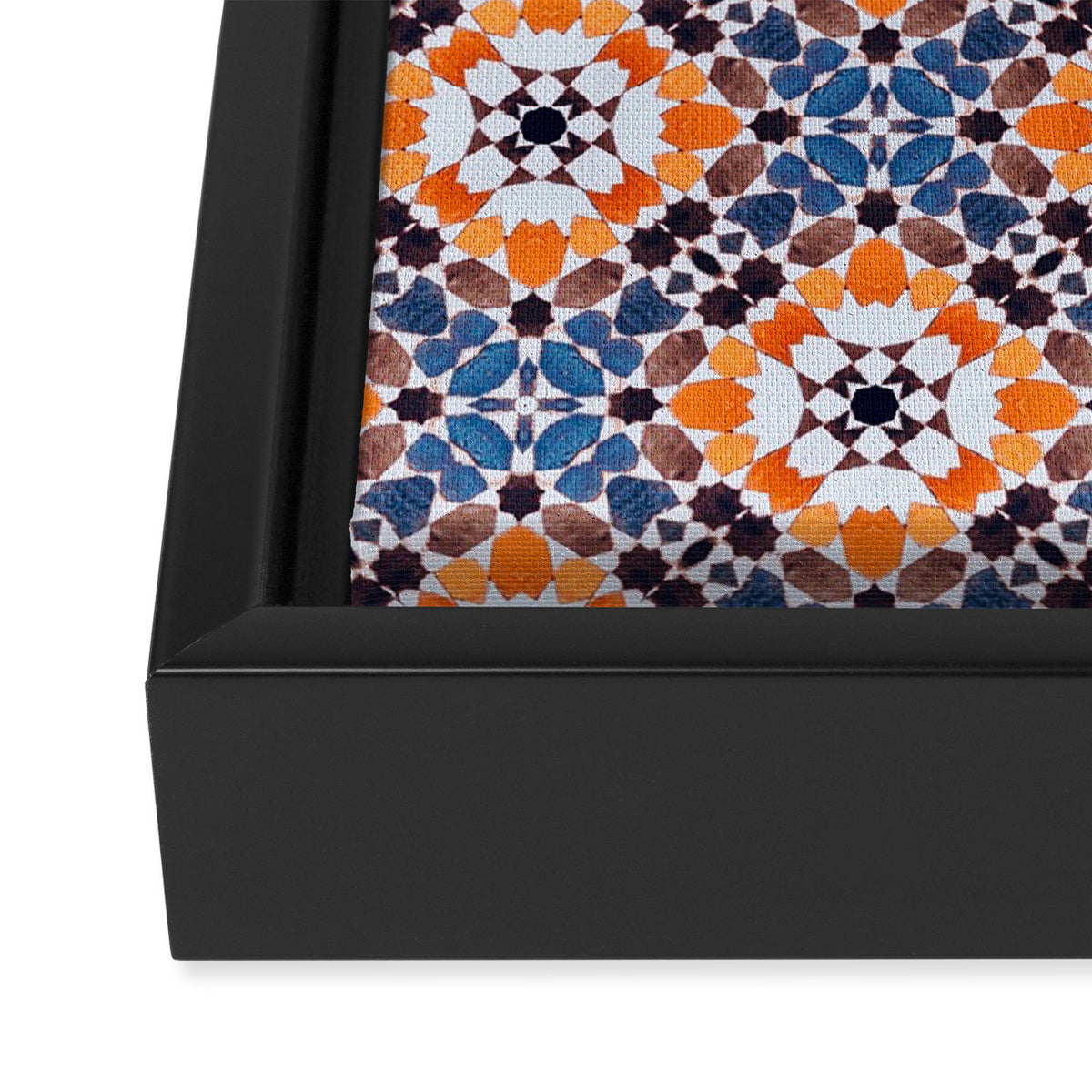 Moroccan tile - blue mosaic Framed Canvas Print Gallery Image 3