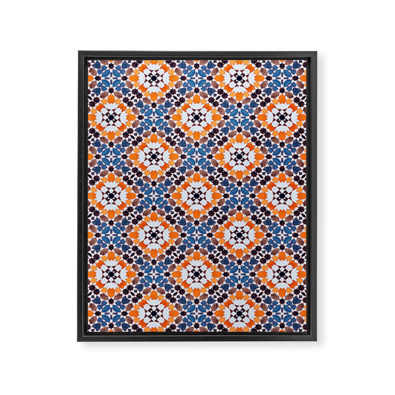Moroccan tile - blue mosaic Framed Canvas Print Gallery Image 6