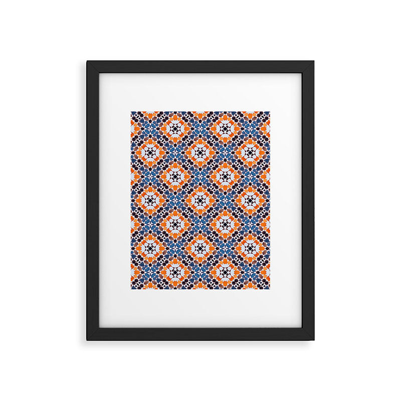 Moroccan tile - blue mosaic Framed Art Print Gallery Image 5