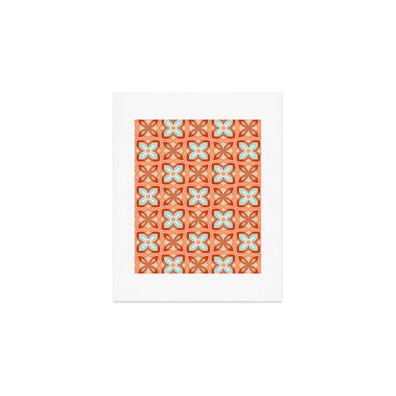 Moroccan tile - daisy chain Art Print Gallery Image 1