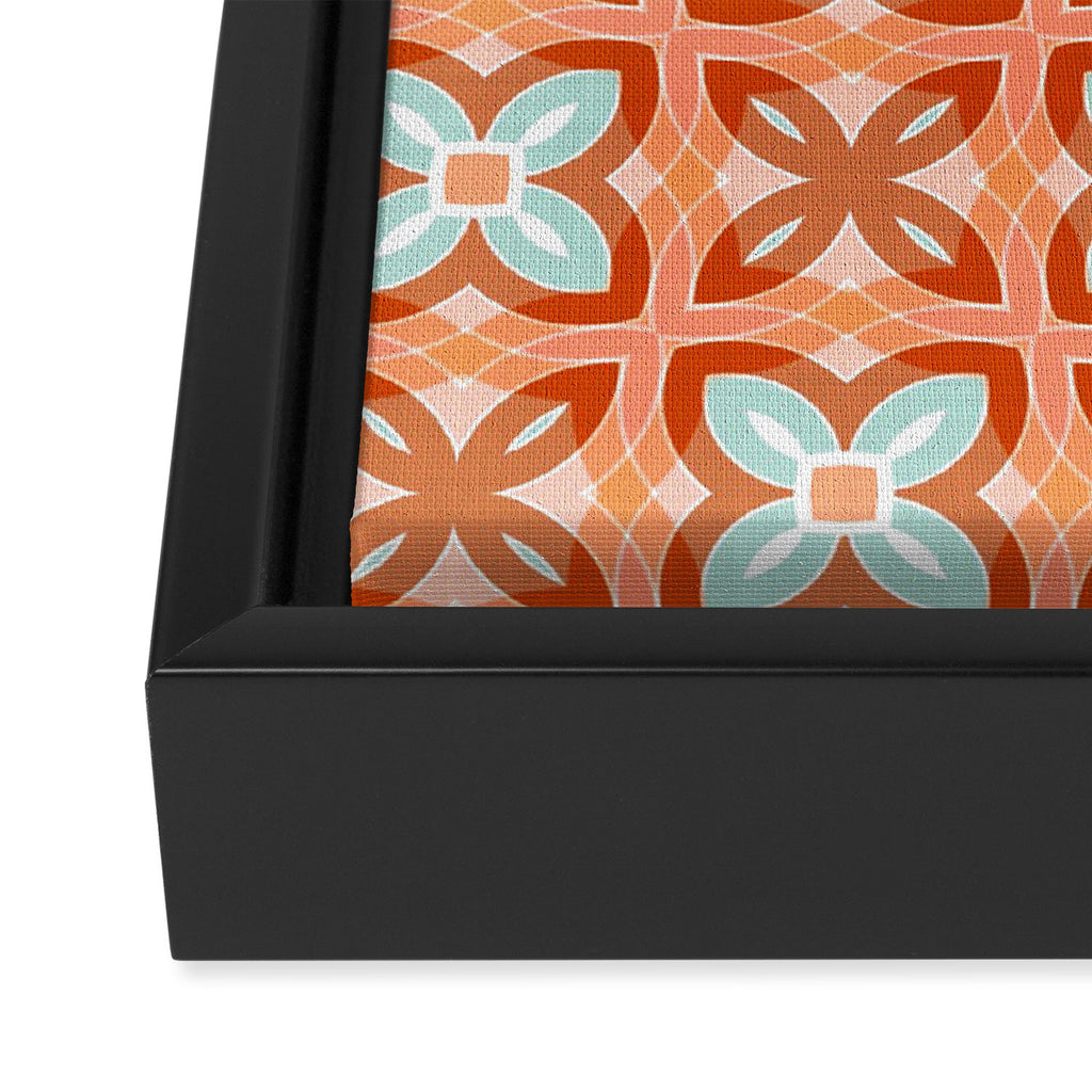 Moroccan tile - daisy chain Framed Canvas Print Gallery Image 3