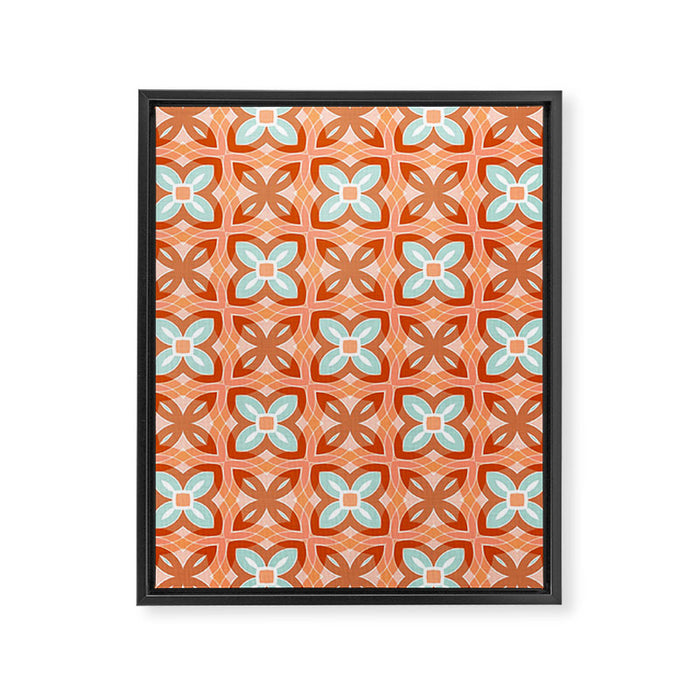Moroccan tile - daisy chain Framed Canvas Print Gallery Image 1