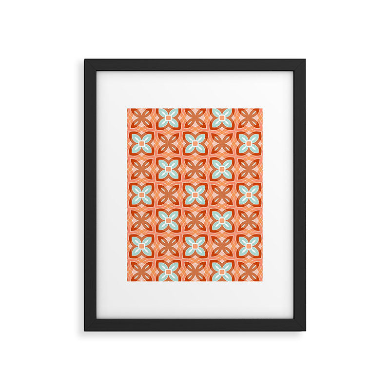 Moroccan tile - daisy chain Framed Art Print Gallery Image 5