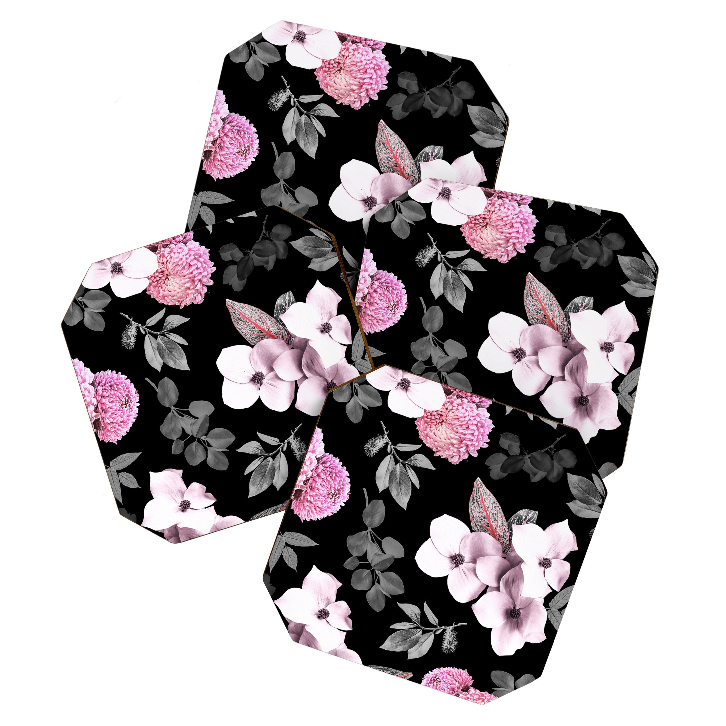 Night bloom - pink blush Coaster Gallery Image 1