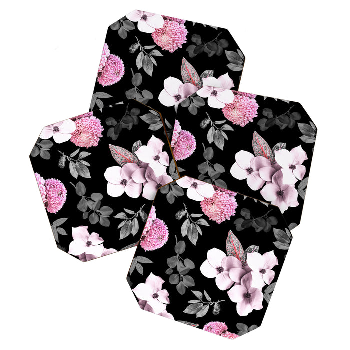 Night bloom - pink blush Coaster Gallery Image 1
