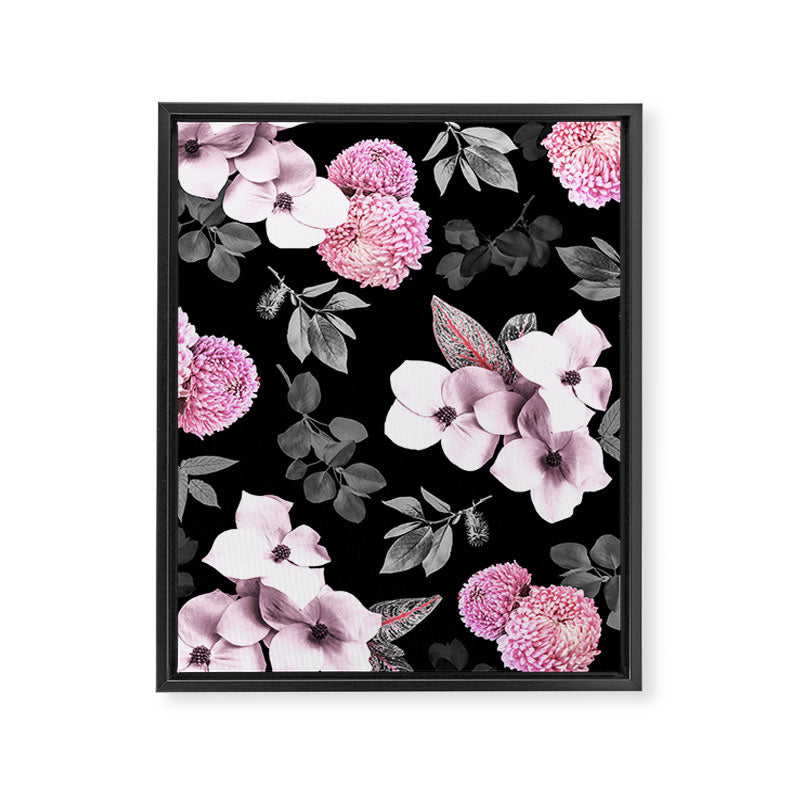Night bloom - pink blush Framed Canvas Print Gallery Image 6