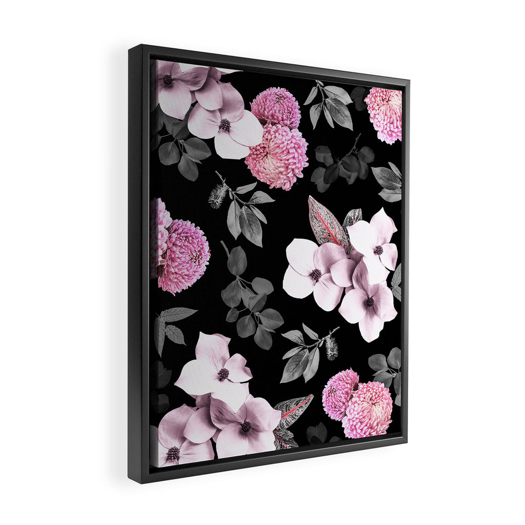 Night bloom - pink blush Framed Canvas Print Gallery Image 2