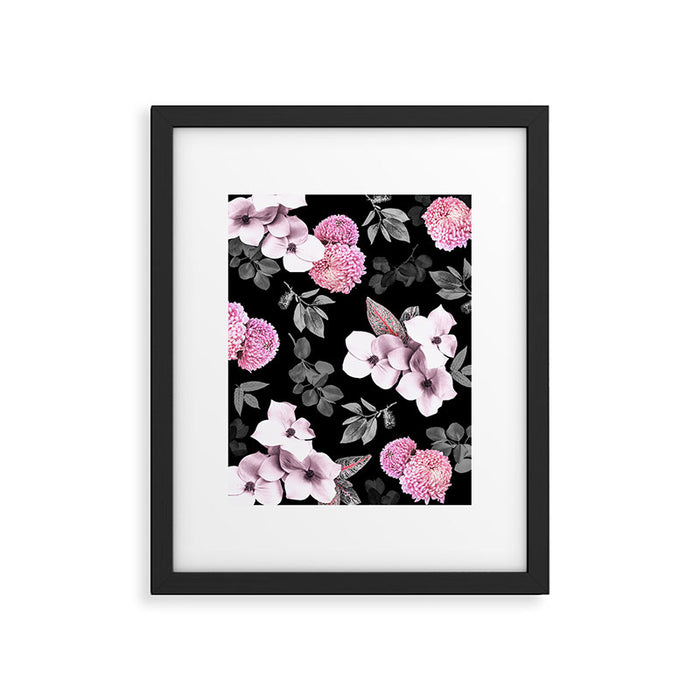 Night bloom - pink blush Framed Art Print Gallery Image 1