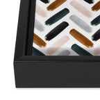 Painted herringbone - neutrals Framed Canvas Print Gallery Image 3