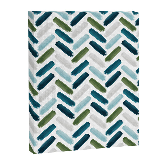 Painted Herringbone - oceanic Canvas Print Gallery Image 1