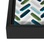 Painted Herringbone - oceanic Framed Canvas Print Gallery Image 3
