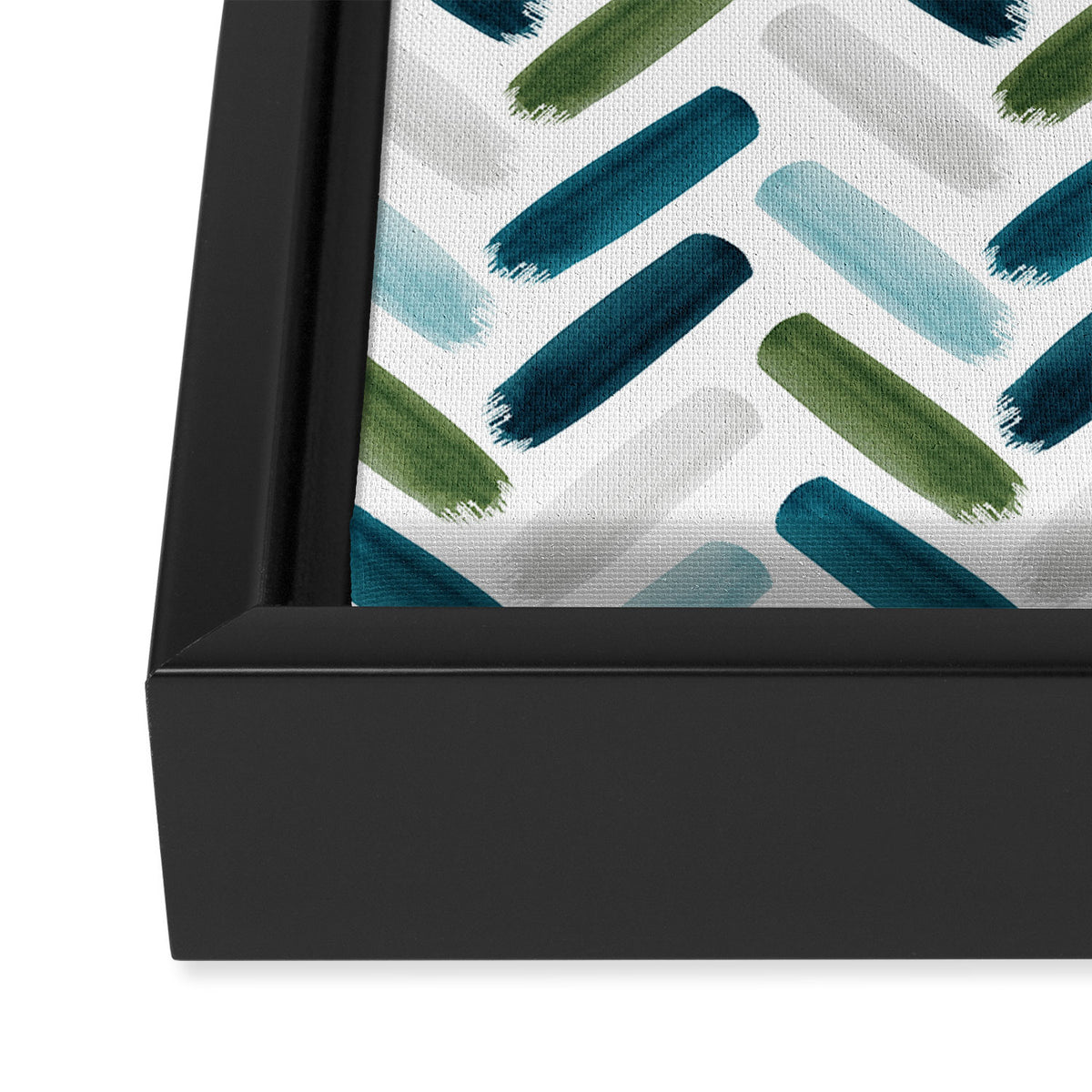 Painted Herringbone - oceanic Framed Canvas Print Gallery Image 3