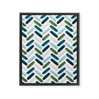 Painted Herringbone - oceanic Framed Canvas Print Gallery Image 8