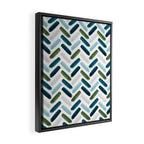 Painted Herringbone - oceanic Framed Canvas Print Gallery Image 2