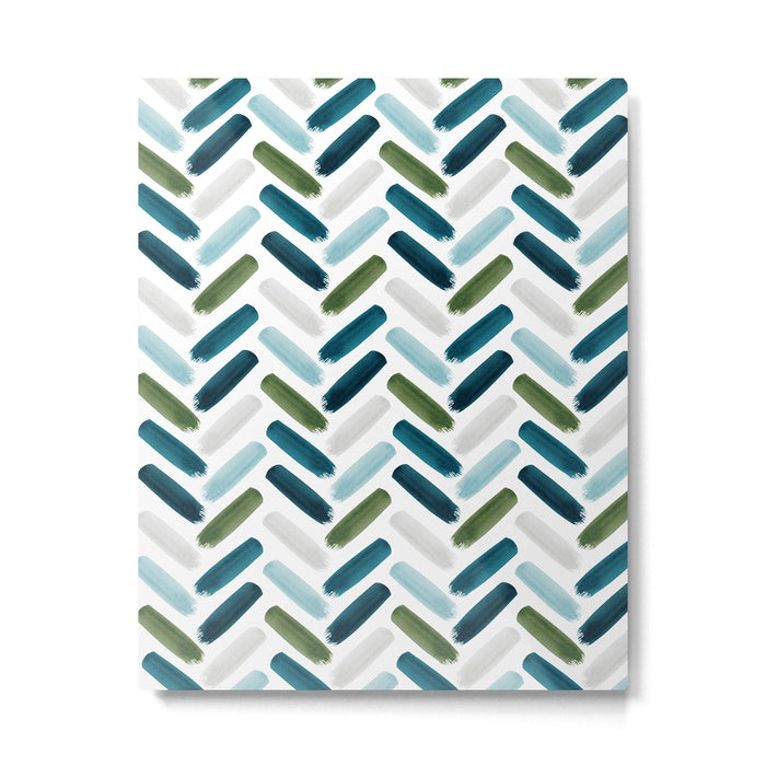 Painted Herringbone - oceanic Metal Print Gallery Image 1