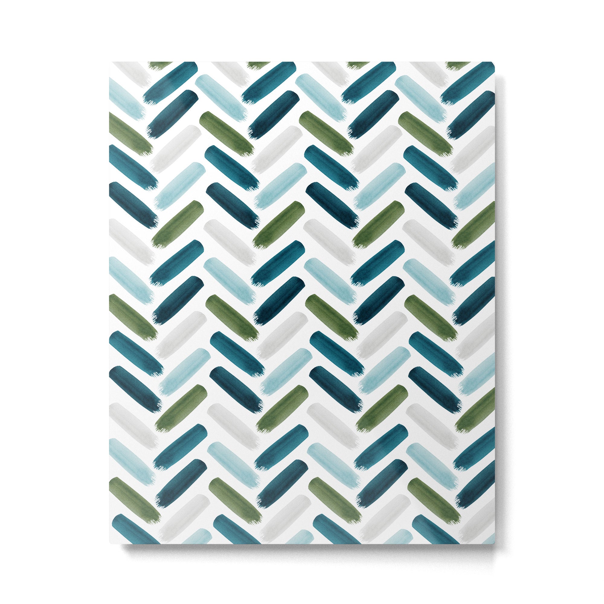 Painted Herringbone - oceanic Metal Print Gallery Image 6
