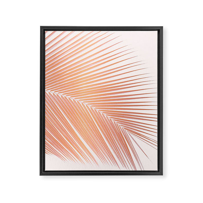 Palm leaf - copper pink Framed Canvas Print Gallery Image 1
