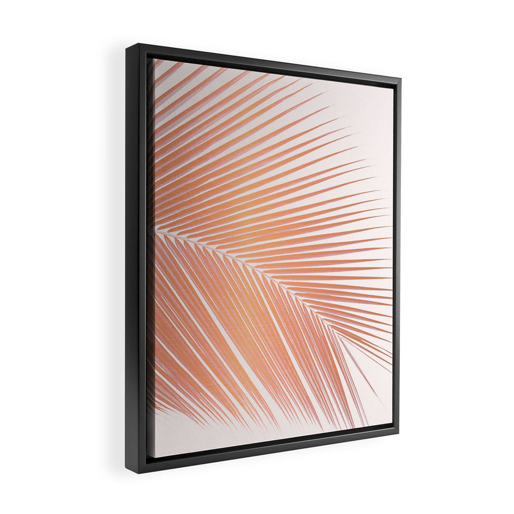 Palm leaf - copper pink Framed Canvas Print Gallery Image 2