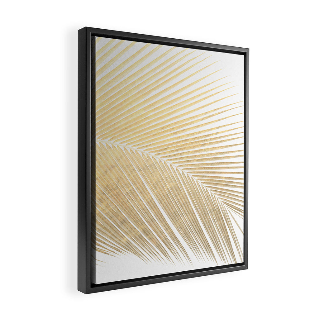 Palm leaf - gold Framed Canvas Print Gallery Image 2
