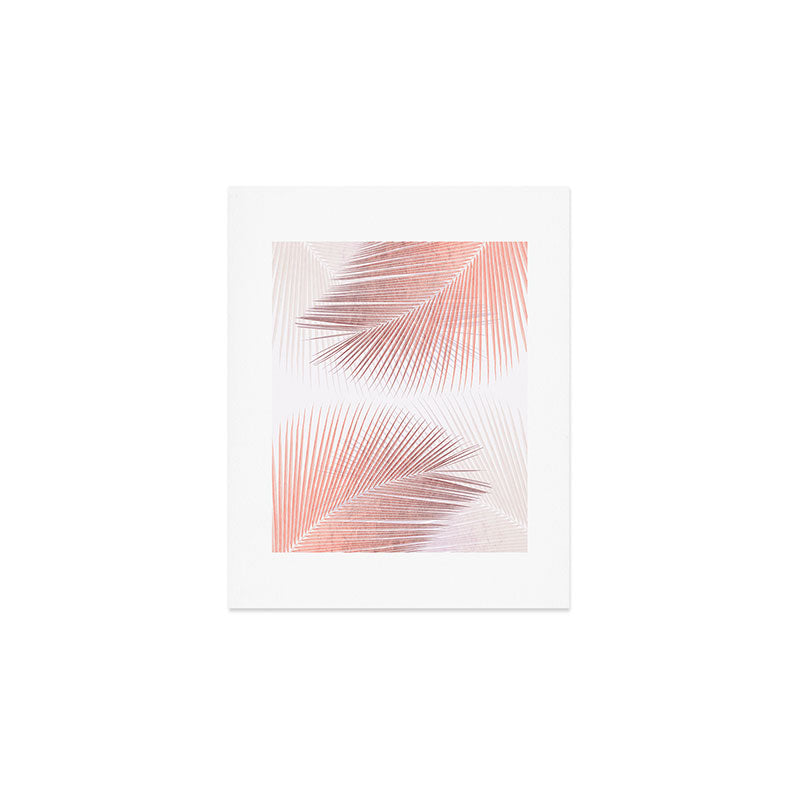 Palm leaf synchronicity - rose gold Art Print Gallery Image 1
