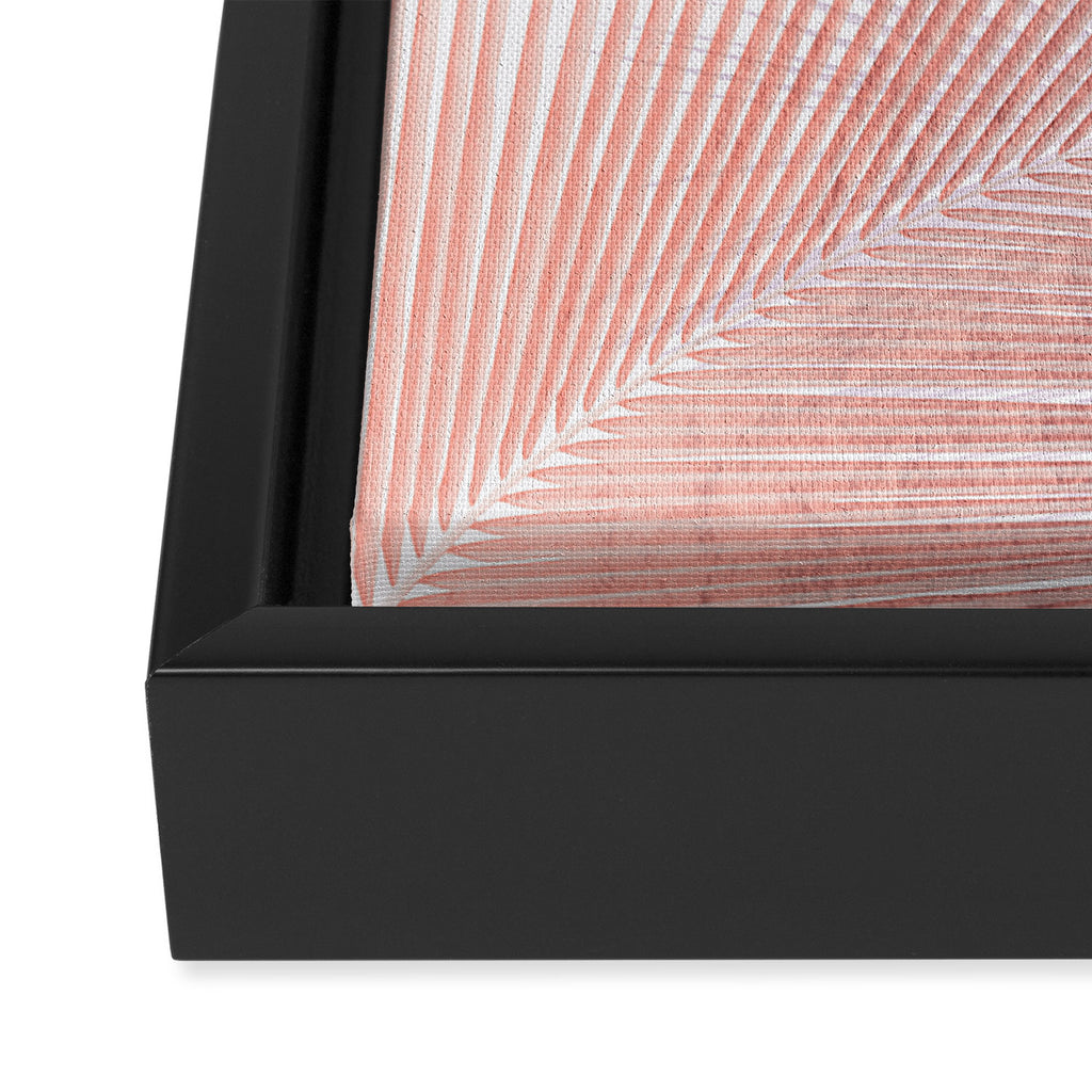 Palm leaf synchronicity - rose gold Framed Canvas Print Gallery Image 3