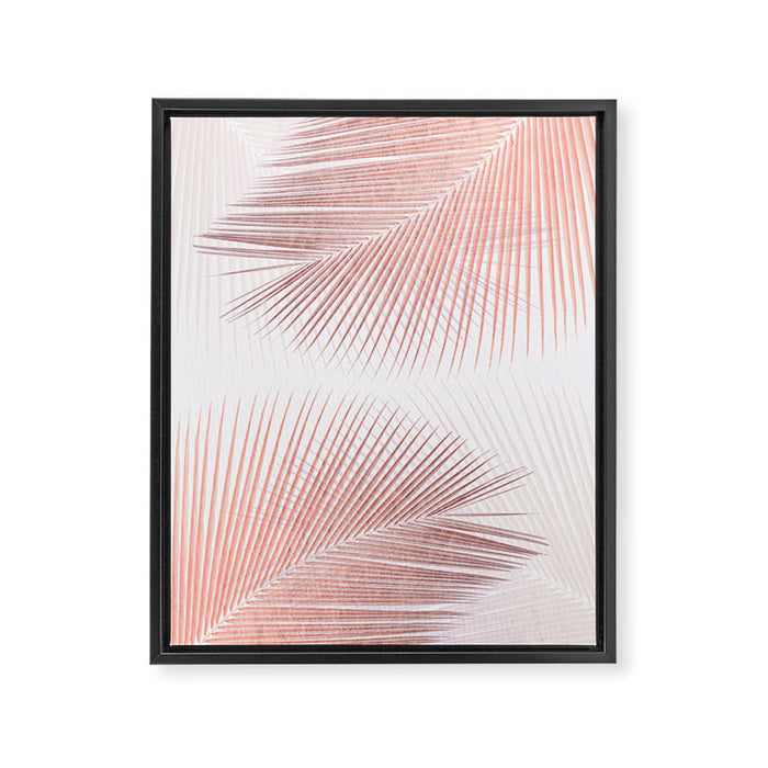 Palm leaf synchronicity - rose gold Framed Canvas Print Gallery Image 1