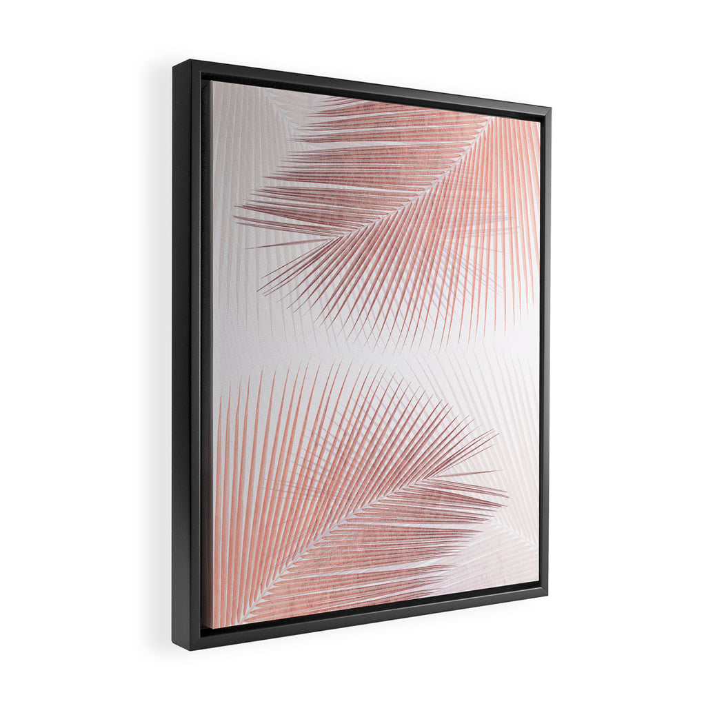 Palm leaf synchronicity - rose gold Framed Canvas Print Gallery Image 2