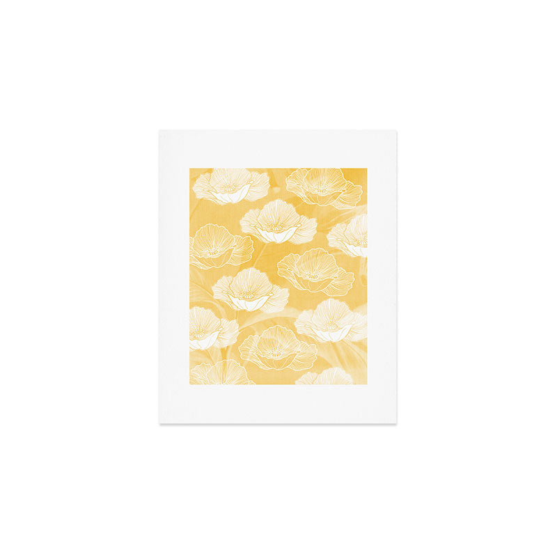Poppy bloom - yellow Art Print Gallery Image 1