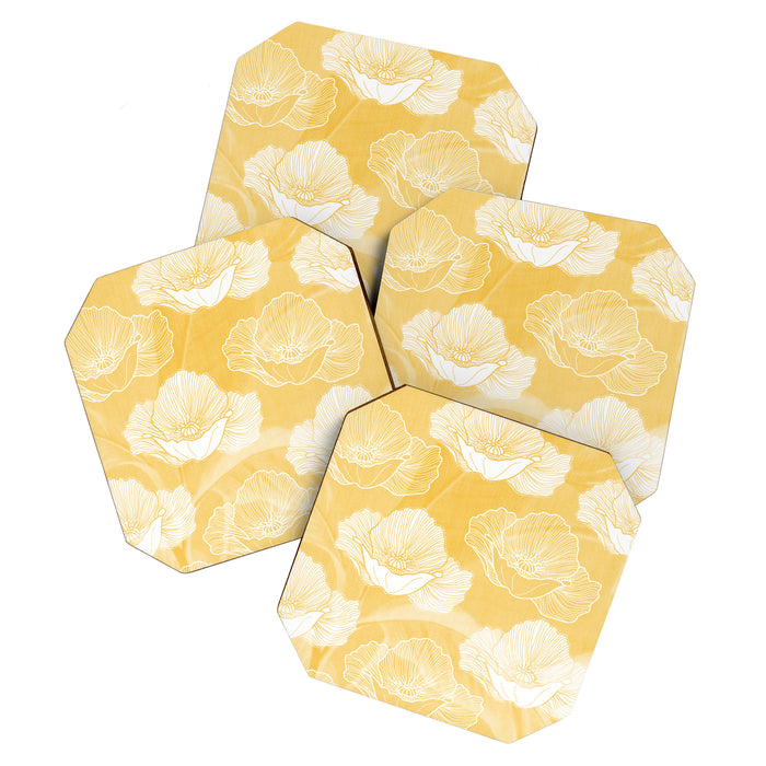 Poppy bloom - yellow Coaster Gallery Image 1