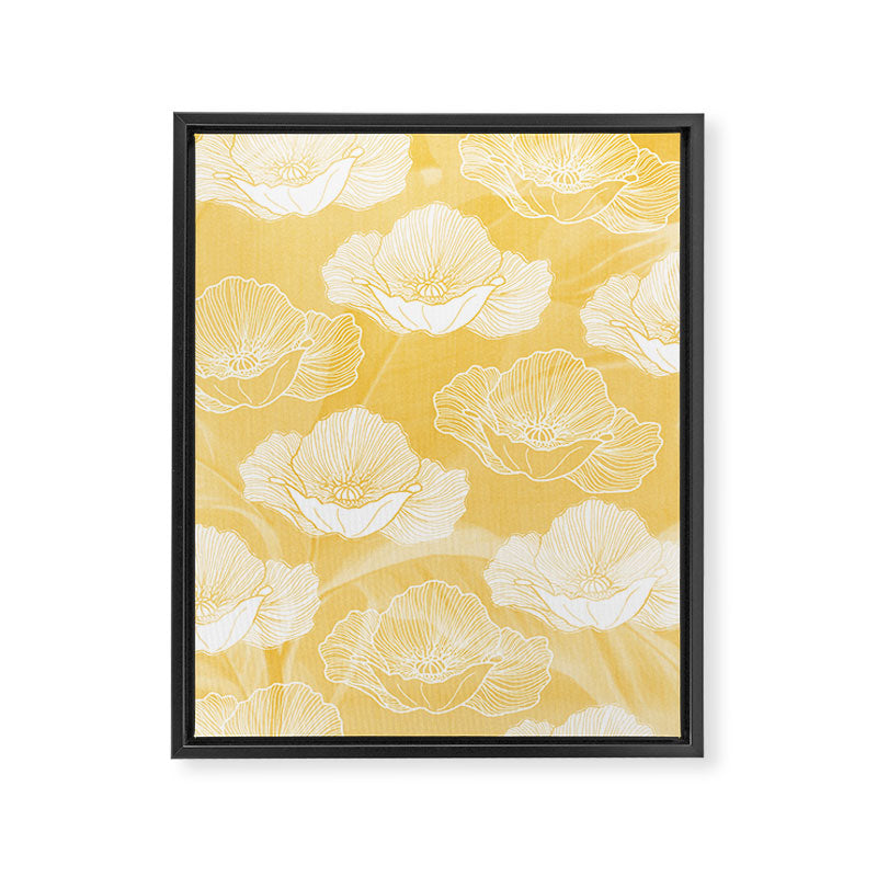 Poppy bloom - yellow Framed Canvas Print Gallery Image 8