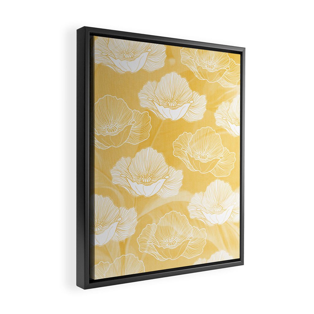 Poppy bloom - yellow Framed Canvas Print Gallery Image 2