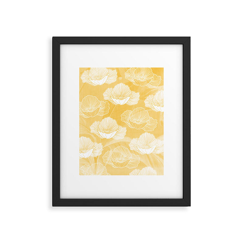 Poppy bloom - yellow Framed Art Print Gallery Image 6