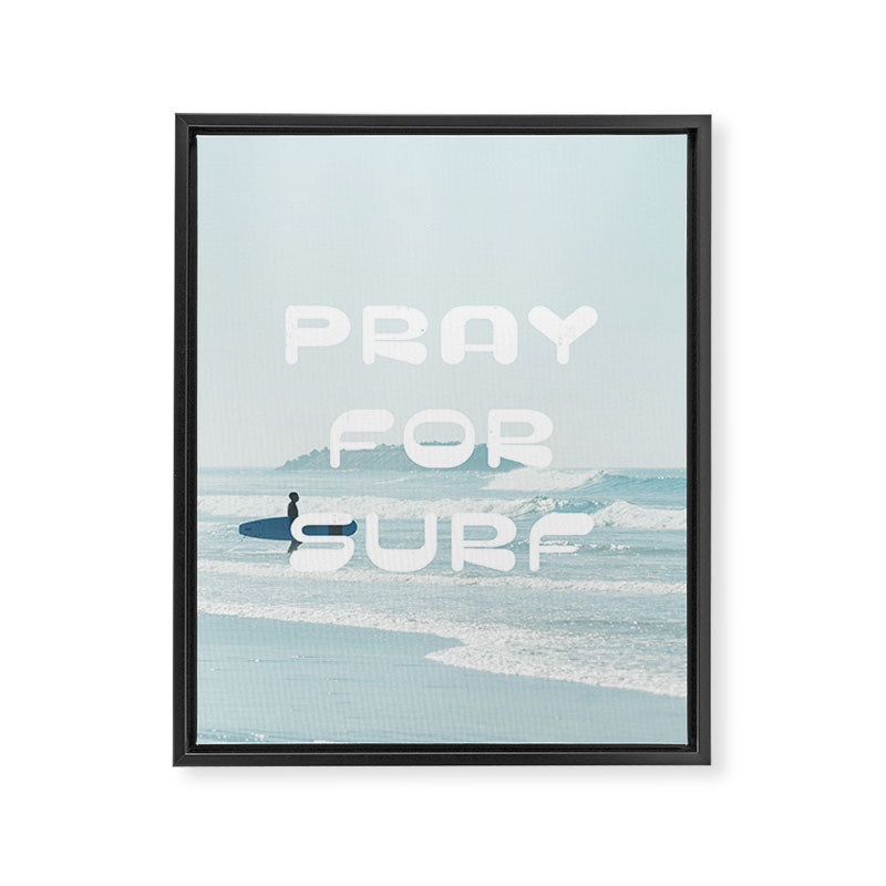 Pray For Surf Framed Canvas Print Gallery Image 6