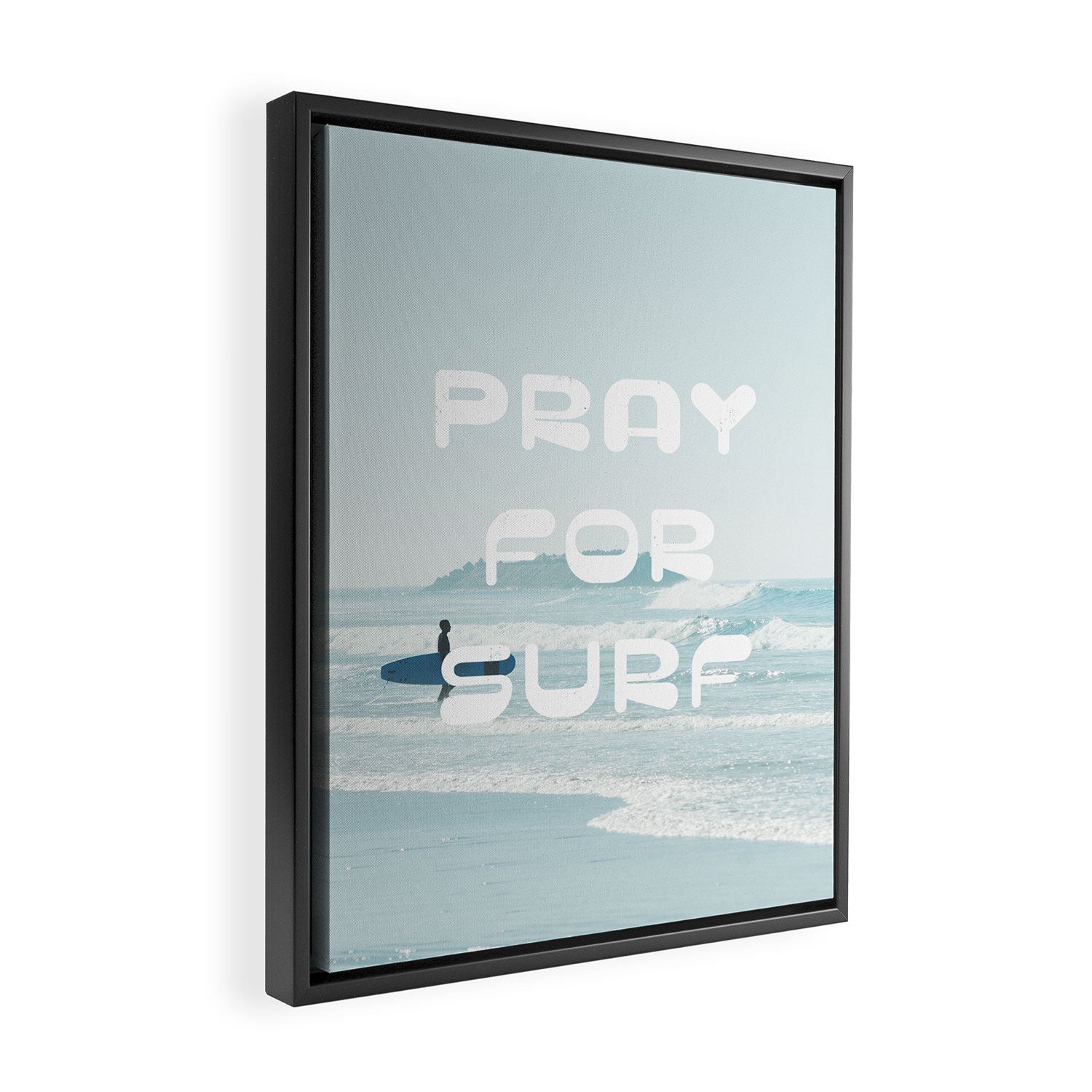 Pray For Surf Framed Canvas Print Gallery Image 2