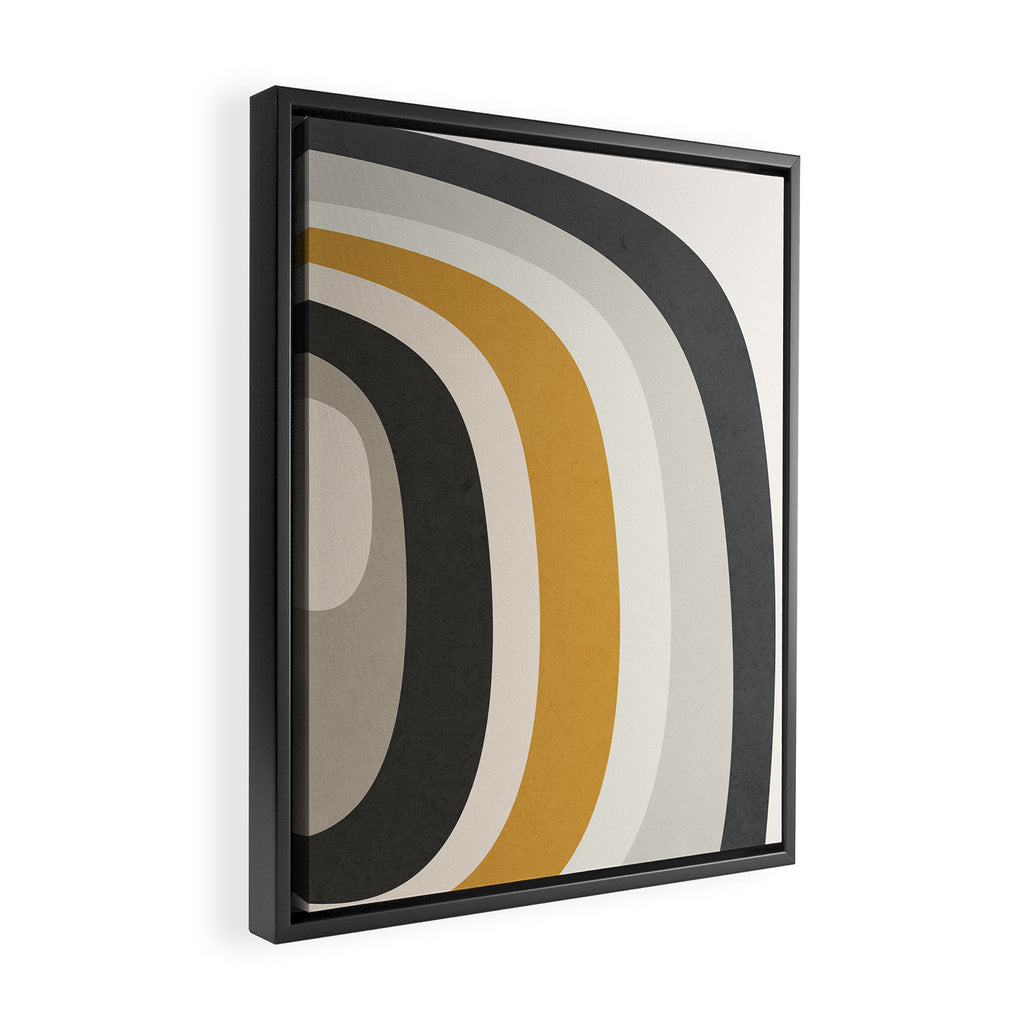 Rainbow rings - neutrals Framed Canvas Print Gallery Image 2