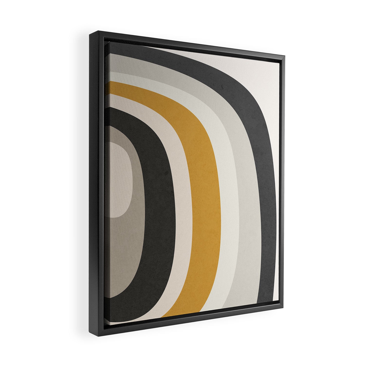 Rainbow rings - neutrals Framed Canvas Print Gallery Image 2