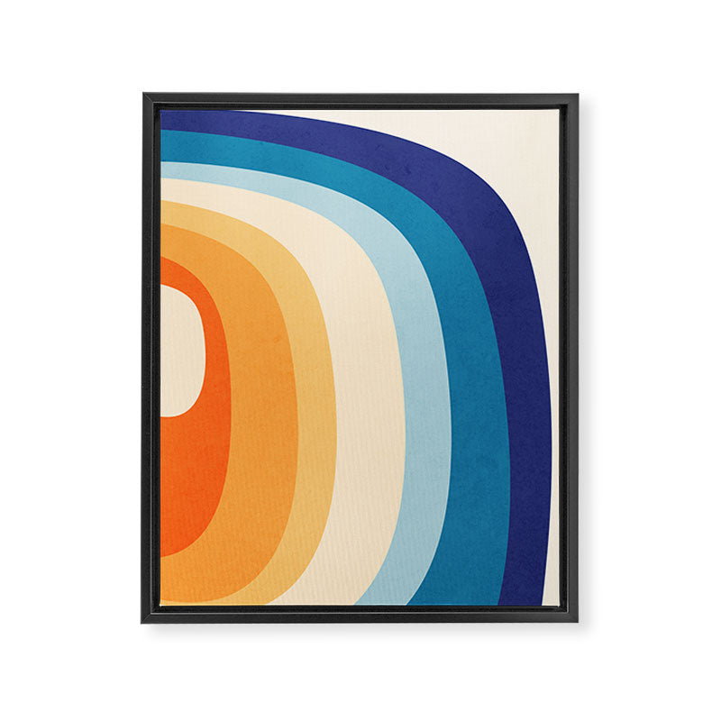 Rainbow rings - retro Framed Canvas Print Gallery Image 6