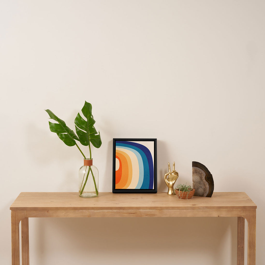 Rainbow rings - retro Framed Canvas Print Gallery Image 4
