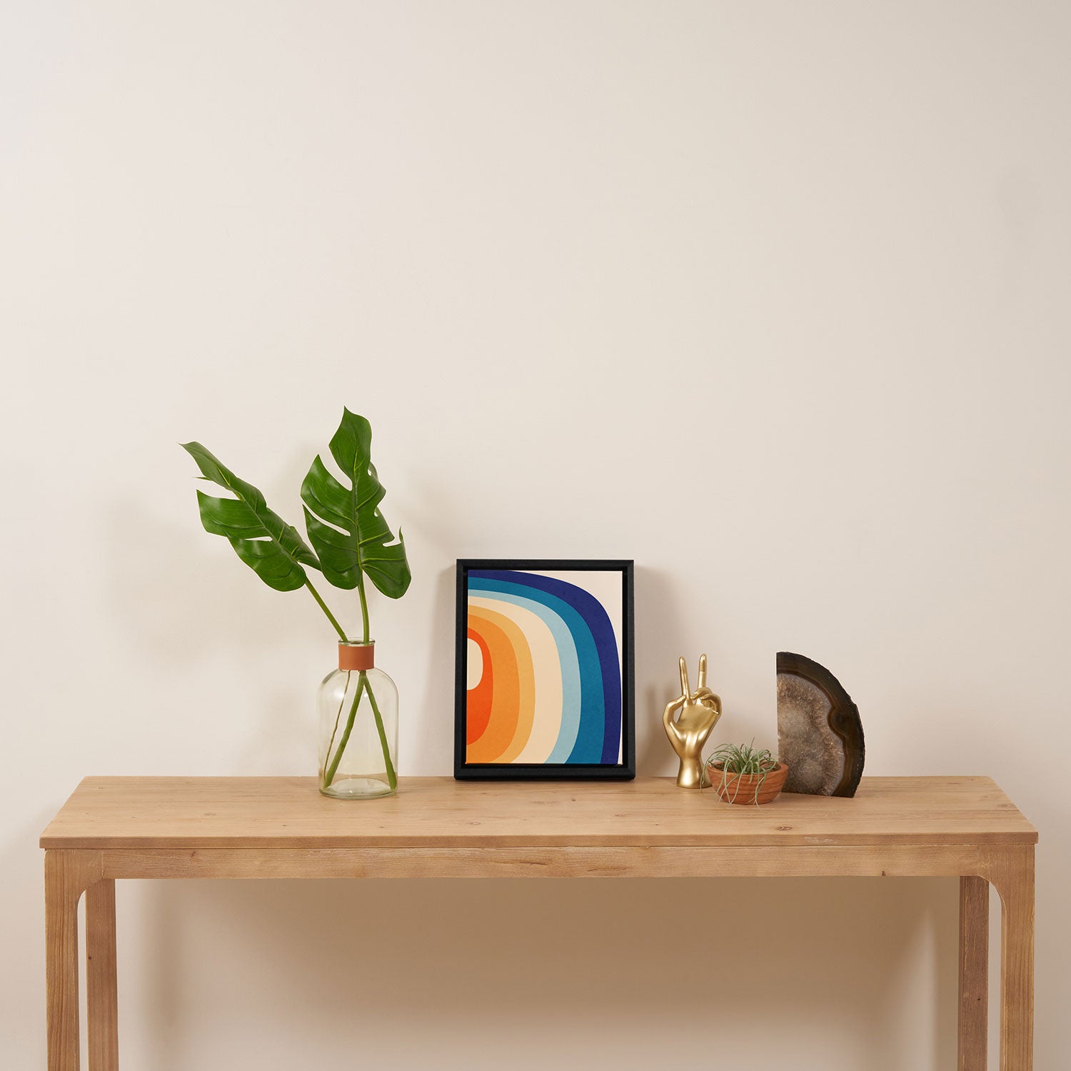 Rainbow rings - retro Framed Canvas Print Gallery Image 4