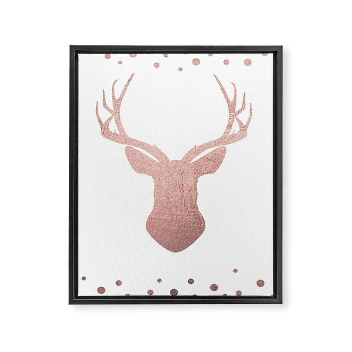 Reindeer - rose gold Framed Canvas Print Gallery Image 1