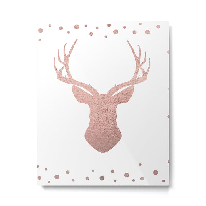 Reindeer - rose gold Metal Print Gallery Image 1