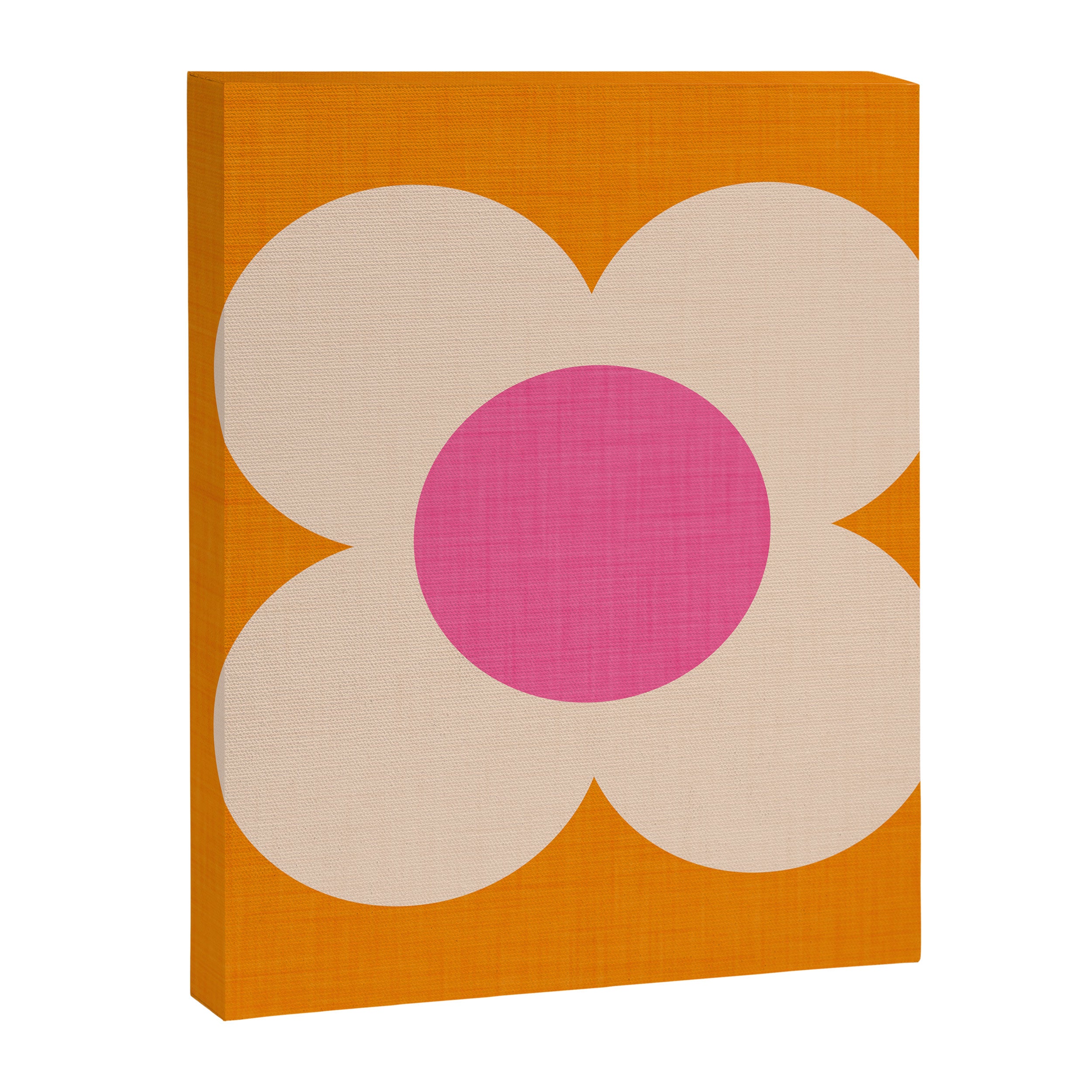 Retro Blossom - orange pink Canvas Print Gallery Image 8