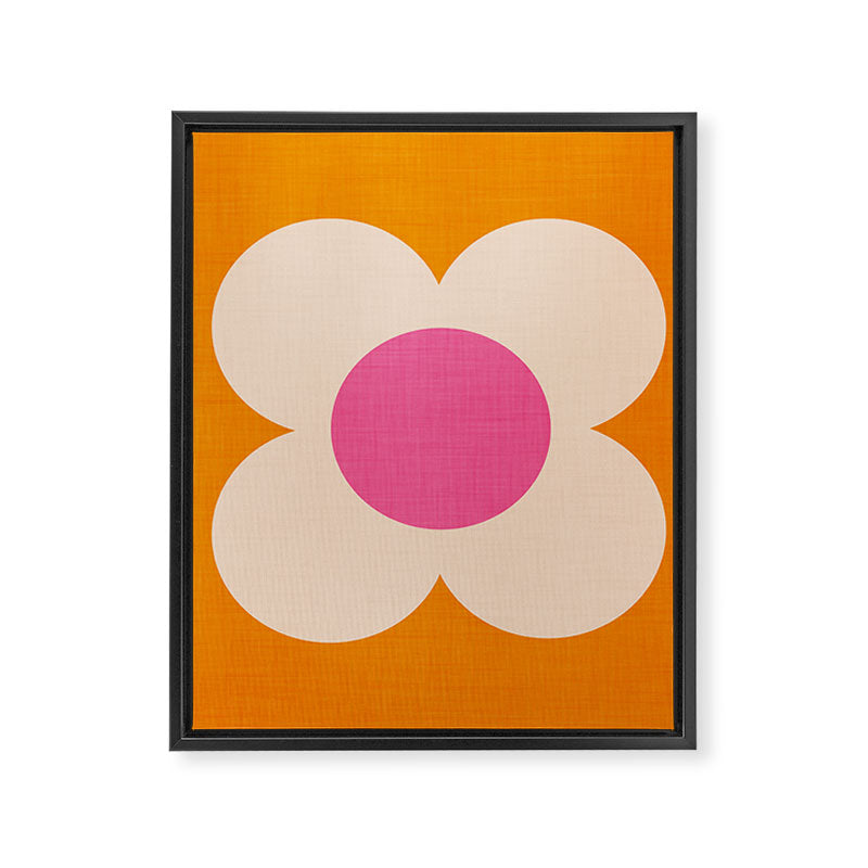 Retro Blossom - orange pink Framed Canvas Print Gallery Image 8