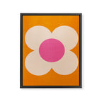 Retro Blossom - orange pink Framed Canvas Print Gallery Image 8