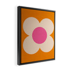 Retro Blossom - orange pink Framed Canvas Print Gallery Image 2