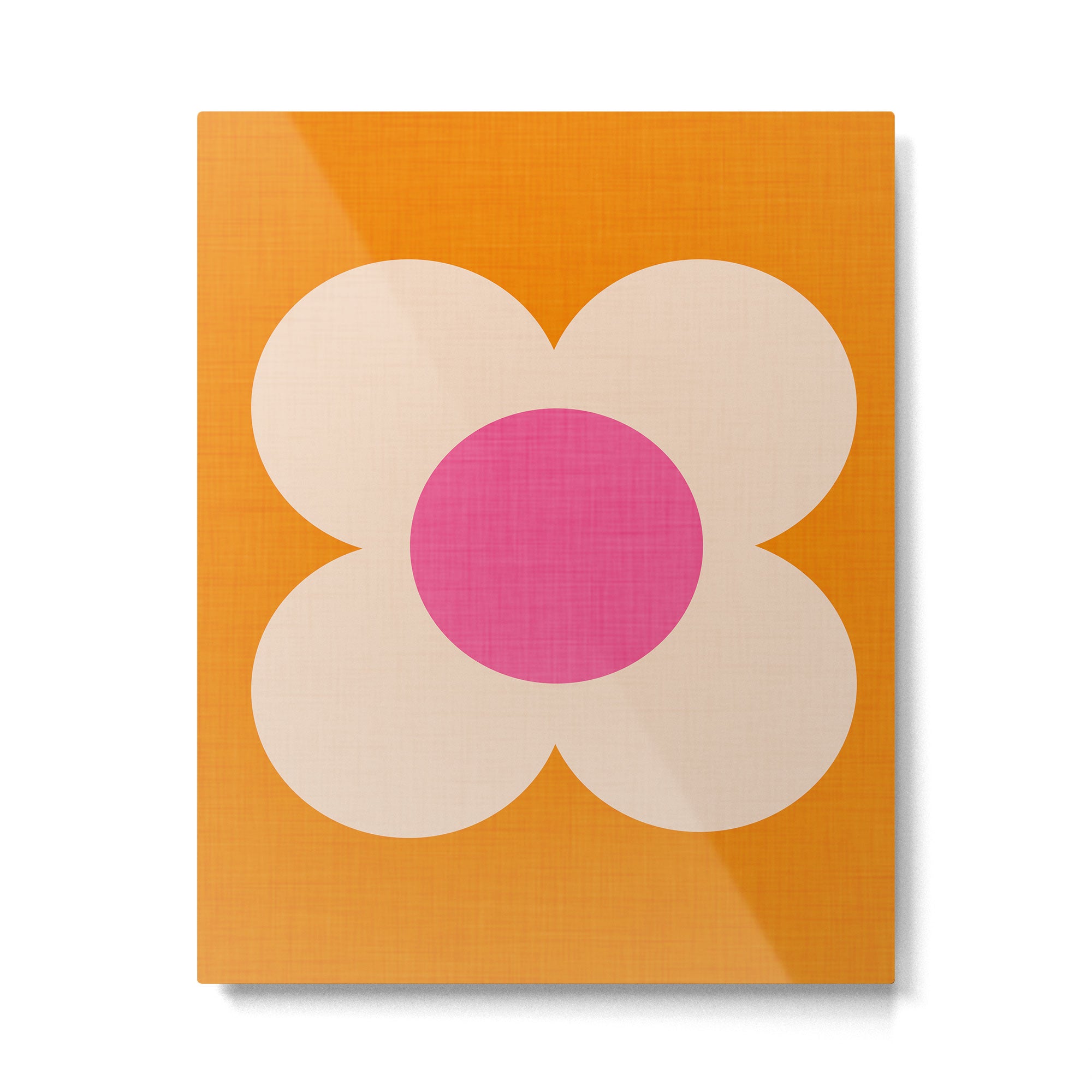 Retro Blossom - orange pink Metal Print Gallery Image 6