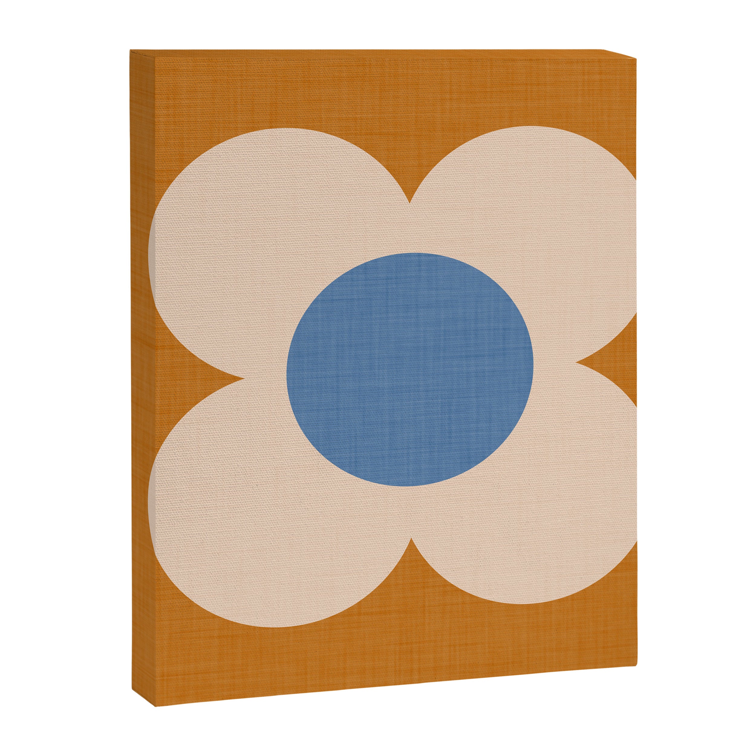Retro Blossom - tangerine blue Canvas Print Gallery Image 8