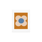 Retro Blossom - tangerine blue Art Print Gallery Image 1