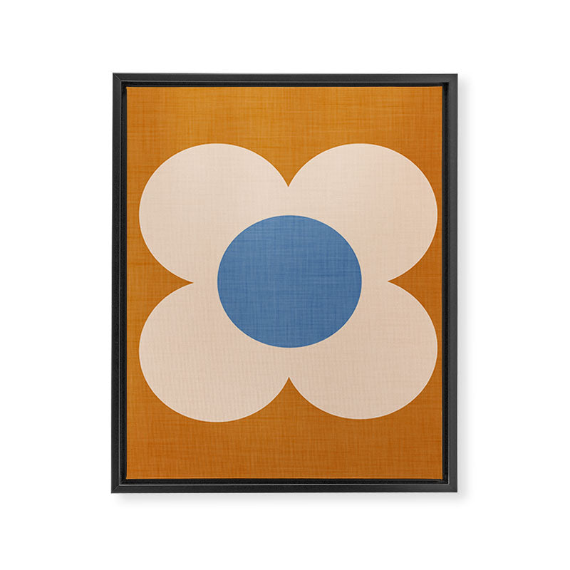 Retro Blossom - tangerine blue Framed Canvas Print Gallery Image 8