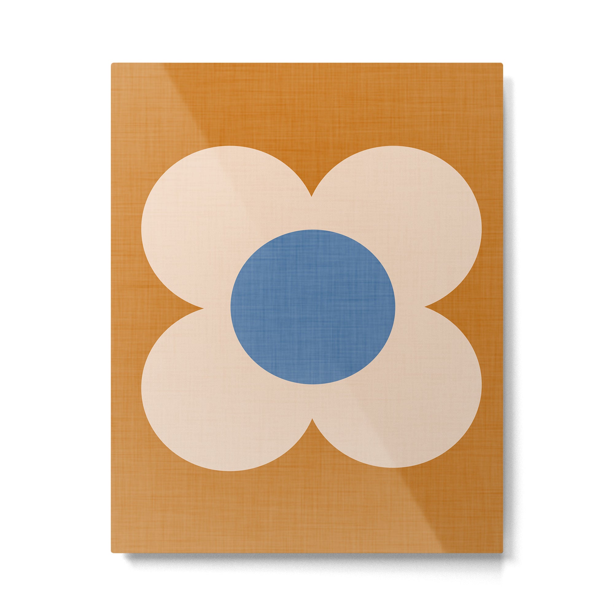 Retro Blossom - tangerine blue Metal Print Gallery Image 6